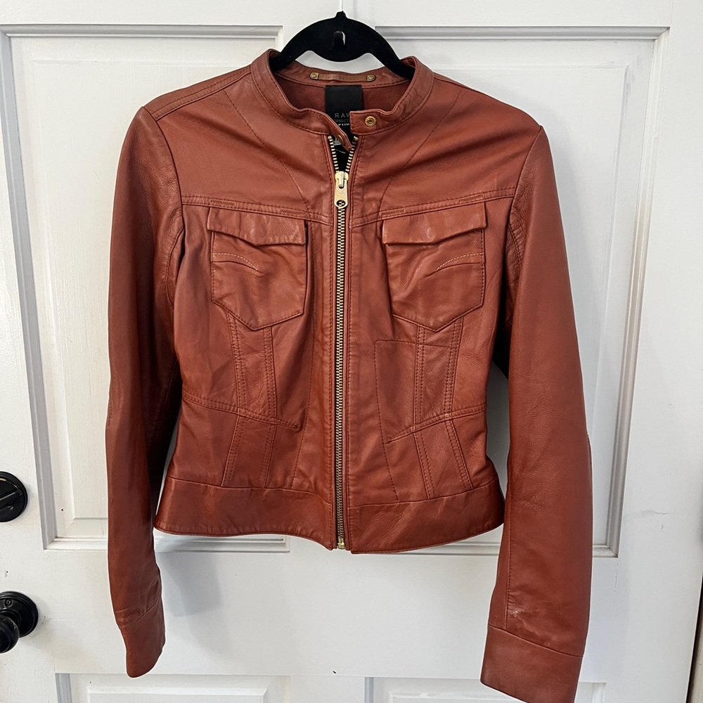 G-Star Women's Tan CL Dart ARC Leather Jacket